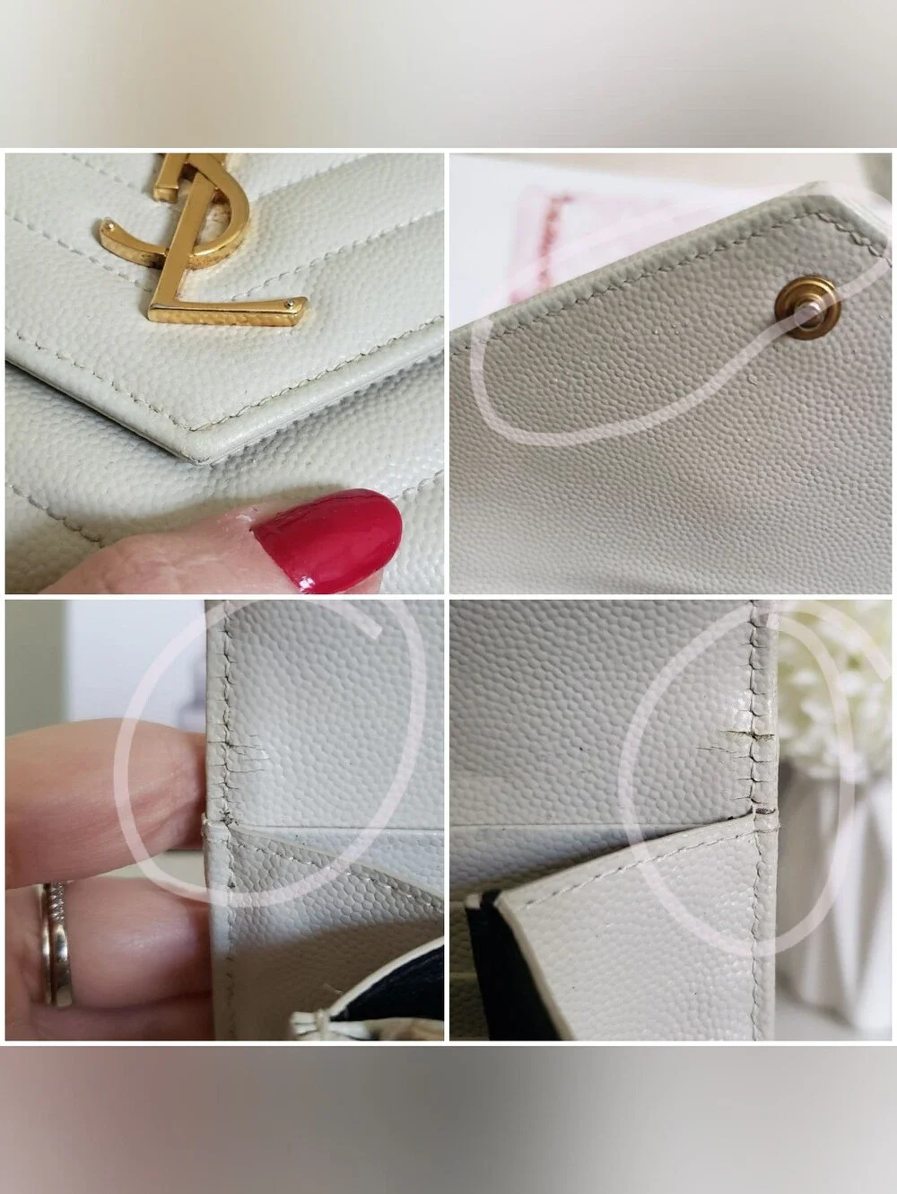 Authentic Pre-owned Yves Saint Laurent Grain De Poudre Envelope Flap Wallet - Picture 11 of 16